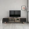 Image de Meuble TV Assens à 2 portes 40 x 160 x 31 cm effet chêne - noir [en.casa]