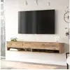 Image de Meuble tv laitila à 2 portes 29,5 x 180 x 31,5 cm effet chêne rustique [en.casa] Laitila