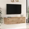 Image de Meuble TV - EN.CASA - Lapinlahti - Bois - Porte - Effet bois de pin