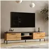 Image de Meuble tv lempäälä à 2 portes 39 x 160 x 35 cm effet chêne rustique anthracite [en.casa] Lempäälä