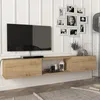 Image de Meuble TV Paltamo 180 x 31 x 30 cm effet chêne