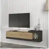 Image de Meuble tv mural luhanka 150 x 30 x 39 cm effet chêne anthracite [en.casa] Luhanka