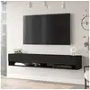 Image de Meuble tv laitila à 2 portes 29,5 x 180 x 31,5 cm noir [en.casa] Laitila
