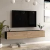 Image de Meuble TV Lapinlahti à 2 portes 295 x 180 x 315 cm noir effet chêne