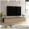 Image de Meuble tv lapinlahti à 2 portes 29,5 x 180 x 31,5 cm noir effet chêne [en.casa] Lapinlahti