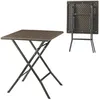Image de Table de camping pliante Lillestrøm 62 x 62 x 73 cm effet bois marron foncé