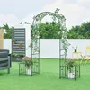 Image de Jardinière avec arche à rosiers Barisciano acier 220 x 202 x 50 cm noir