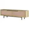 Image de Meuble tv kvænangen 160 x 36 x 45 cm effet chêne aspect rotin [en.casa] Kvænangen