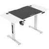 Image de Bureau électrique à hauteur réglable stryn assis debout avec 4 roulettes 120 x 60 cm blanc [pro.tec] Stryn