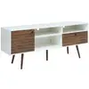 Image de Meuble tv vare 165 x 40 x 66 cm blanc effet noyer [en.casa] Vare