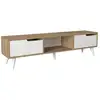 Image de Meuble tv kullila 160 x 35 x 40 cm effet chêne blanc [en.casa] Kulila