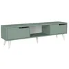 Image de Meuble TV Kullila 160 x 35 x 40 cm vert / blanc