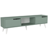 Image de Meuble tv kullila 160 x 35 x 40 cm vert blanc [en.casa] Kulila