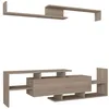 Image de Meuble TV avec étagère murale Liksefte 154 x 28 x 42 cm effet chêne