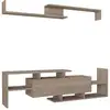 Image de Meuble tv avec étagère murale liksefte 154 x 28 x 42 cm effet chêne [en.casa] Liksefte