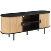 Image de Meuble TV Tvedestrand bamboo 140 x 40 x 55 cm naturel noir