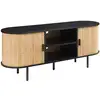Image de Meuble tv tvedestrand bamboo 140 x 40 x 55 cm naturel noir [en.casa]