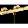 Image de Mitigeur Douche Thermostatique - HANSGROHE - Ecostat - Aspect Doré Poli - 2 Trous - Métal Brillant
