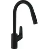 Image de Robinet De Cuisine Avec Douchette Hansgrohe Focus M41 240 2 Jets Noir Mat