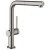 Image de Mitigeur d’évier - HANSGROHE - Talis M54 - Douchette extractible - Chrome noir brossé - 296 mm