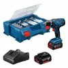 Image de Perceuse-visseuse 18V GSR18V-21 - BOSCH - avec 2 batteries 18V 4.0Ah + chargeur +82 accessoires - coffret L-Case - 06019H100C