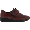 Image de Rieker® - Mocassins En Cuir Bordeaux à Semelle Semi-compensé Et Talon Plat Avec Fleurs Noires Imprimées - Bordeaux 38