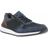 Image de Rieker® - Baskets Basses Rieker® En Cuir Bleu Marine à Lacets Plats Avec Patch Marron Sur Le Contrefort - Bleu Marine 41