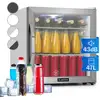 Image de Beersafe L Crystal White Réfrigérateur 47 Litres 2 Étagères Porte En Verre Panoramique Acier Inoxydable