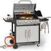 Image de Barbecue à Gaz 5 Brûleurs - Klarstein - BBQ Plancha Gaz Inox - Cuisinière Extérieure - Argent