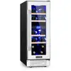 Image de Klarstein vinovilla 17 cave à vin réfrigérée encastrable 2 zones 53l 17 bouteilles 4 clayettes blanc HEA8-Vinovilla17-WH