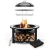 Image de Merano Circolo Brasero 3 En 1 Avec Fonction Barbecue Utilisable Comme Table De Diamètre 87 Cm