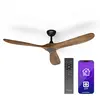 Image de Bahama Breeze Smart Ventilateur De Plafond Pales De Rotor En Bois Massif Télécommande + Contrôle Par Application