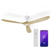 Image de Klarstein Ventilateur de plafond Smart Pales de rotor en bois massif 178 cm Télécommande + contrôle par app Marron