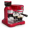 Image de Klarstein bella café machine à expresso vintage broyeur 19 bars mousseur à lait manomètre 1150w rouge