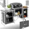 Image de Cuisine de camping - TECTAKE - cuisine modulaire polyvalente table de cuisine de camping aluminium 172 x 52 x 104 cm - gris