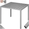 Image de Table de jardin - TECTAKE - Table à manger dextérieur MAREN aspect bois et réglable en hauteur 90 x 90 x 745 cm - Argent