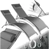 Image de Lot De 2 Transats En Aluminium Réglable Coussin Polyester Gris
