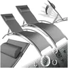 Image de Chaises longues - TECTAKE - Lot de 2 transats de jardin en aluminium ALINA dossier réglable en 5 positions 180 x 59 x 50 cm - Gris