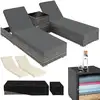 Image de Bain De Soleil Duo 5 Positions Avec 2 Sets De Housses + Housse De Protection Gris