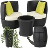 Image de Salon de jardin - TECTAKE - Ensemble détente dextérieur NICE 2 personnes en résine avec 2 fauteuils et table encastrables - Noir