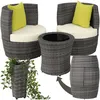 Image de Salon de jardin - TECTAKE - Ensemble détente dextérieur NICE 2 personnes en résine avec 2 fauteuils et table encastrables - Gris