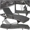 Image de Bain de soleil - TECTAKE - Bain de soleil OCÉANE cadre en aluminium et résine tressée design moderne dossier réglable - Gris