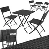 Image de Salon de jardin - TECTAKE - Ensemble dextérieur balcon TREVI 2 personnes pliable et résistant aux UVs en résine tressée - Noir