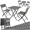 Image de Salon de jardin - TECTAKE - Ensemble dextérieur balcon TREVI 2 personnes pliable et résistant aux UVs en résine tressée - Gris