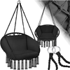 Image de Fauteuil Suspendu Acier Rembourrage Polyester Assise Et Dossier Noir