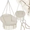 Image de Fauteuil Suspendu Acier Rembourrage Polyester Assise Et Dossier Beige