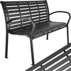 Image de Banc De Jardin 3 Places 126x62x81,5cm Bois Naturel Laqué Et Acier Noir