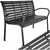 Image de Banc dextérieur - TECTAKE - Banc de jardin PINO 3 places au design bois et cadre en métal 126 x 62 x 815 cm - Noir