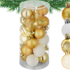 Image de Lot 24 Boules De Noël Mate Brillant/pailleté Blanc/doré Polypropylène