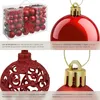 Image de Boule de Noël - TECTAKE - Lot de 86 décorations de Noël rouges à la surface mate brillante ou pailletée - Rouge